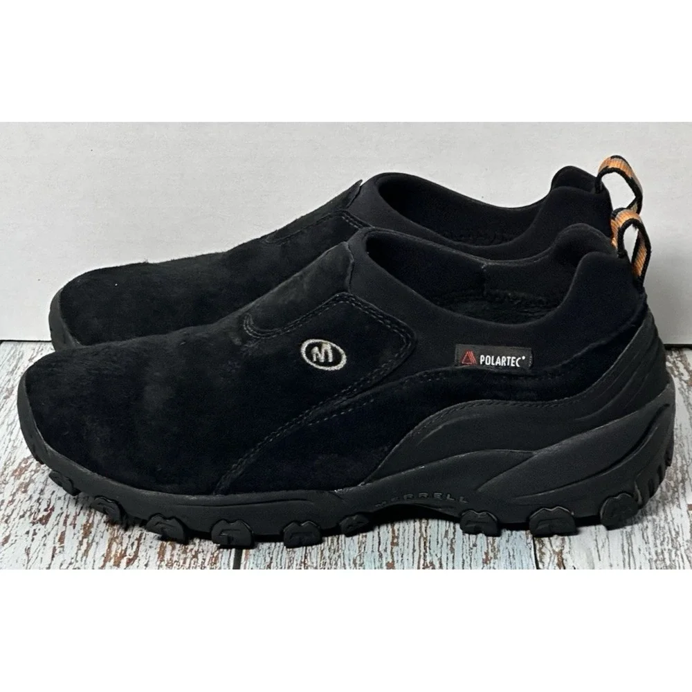 Merrell jungle Moc Size (4) Youth Junior Black Merrell Slip On Shoes Rubber Sole